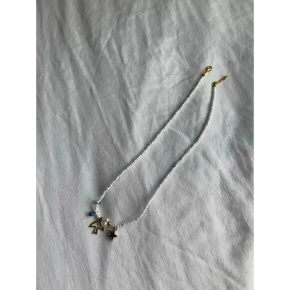 Beaded Necklace Gold Star Tree Charm Fairycore Cottagecore Aesthetic Jewelry - Picture 4 of 4